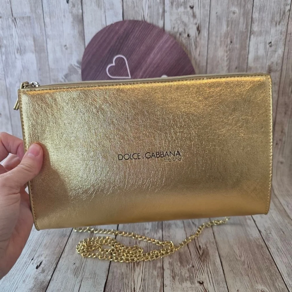 Women's Dolce & Gabbana Gold The One Clutch Bag NWOT - Picture 2 of 8